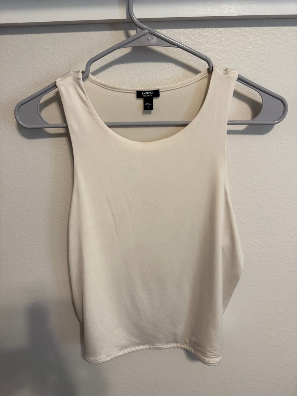 Express Cream Scoop Neck Tank Top